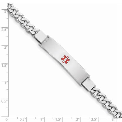 Sterlingsilber Rhodiniert Medizinisch Id Panzer Glieder Armband