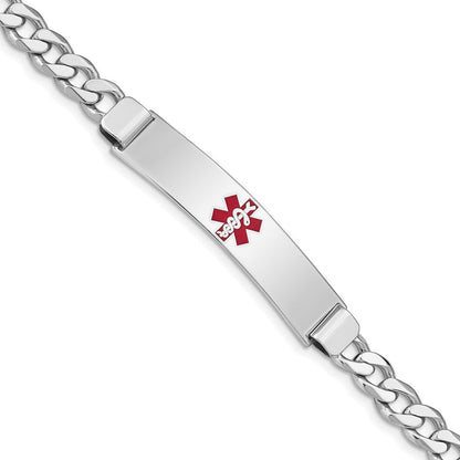 Sterlingsilber Rhodiniert Medizinisch Id Panzer Glieder Armband