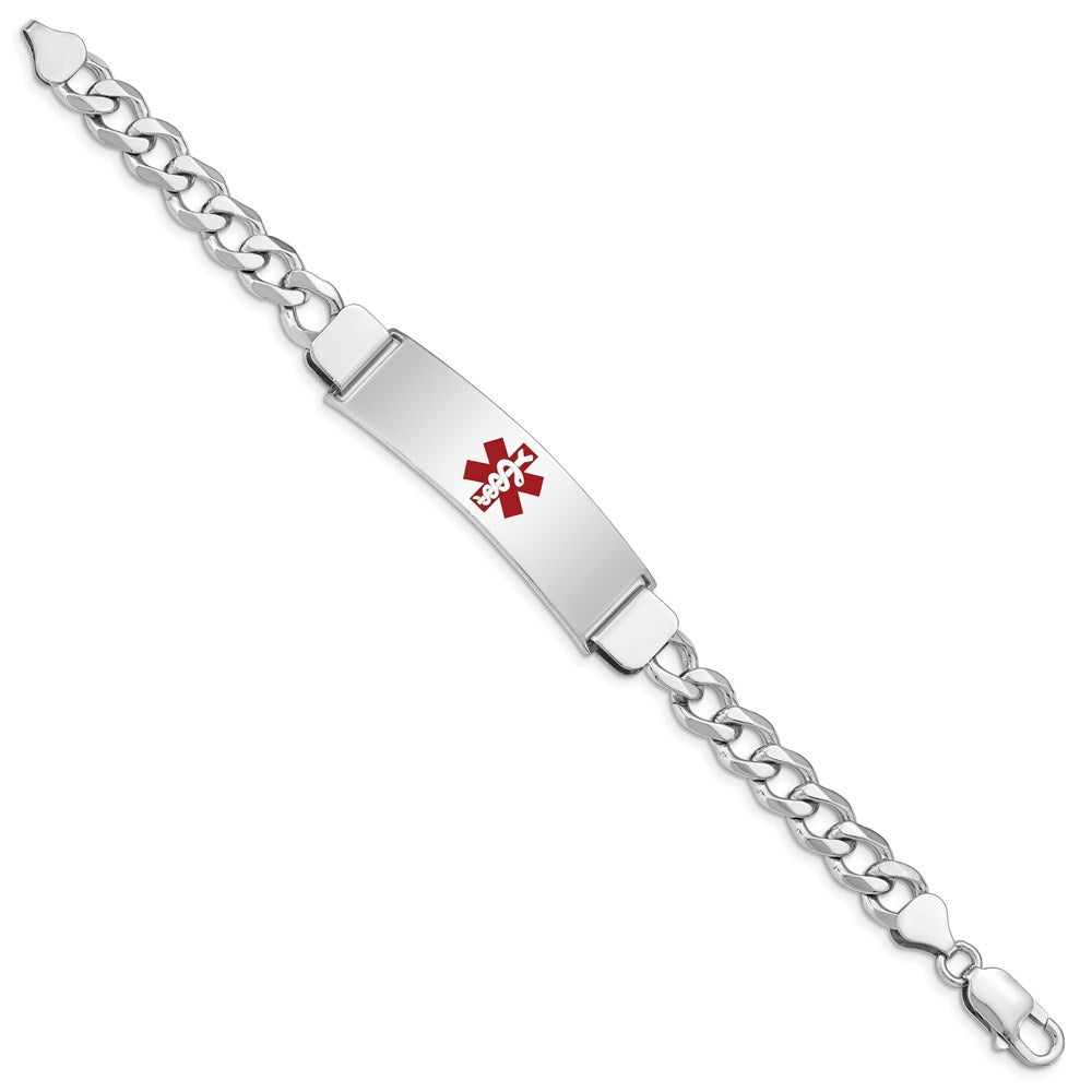 Sterlingsilber Rhodiniert Medizinisch Id Panzer Glieder Armband