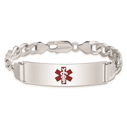 Sterlingsilber Rhodiniert Medizinisch Id Panzer Glieder Armband