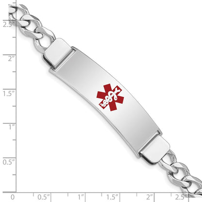Sterlingsilber Rhodiniert Medizinisch Id Panzer Glieder Armband
