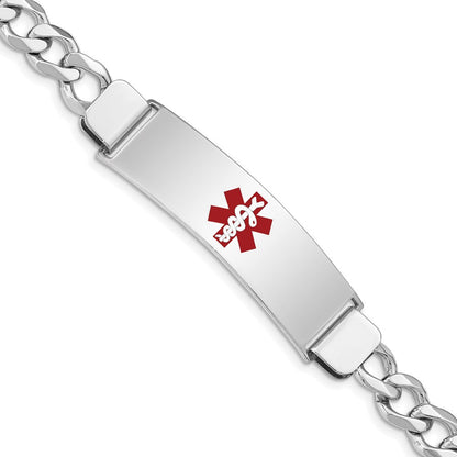 Sterlingsilber Rhodiniert Medizinisch Id Panzer Glieder Armband