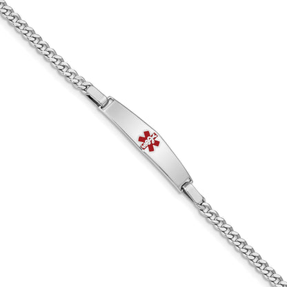 Sterlingsilber Rhodiniert Medizinisch Id Panzer Glieder Armband