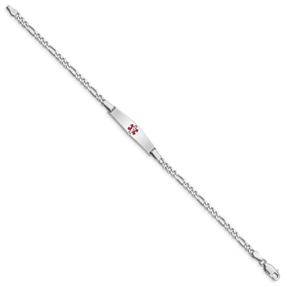 Sterlingsilber Rhodiniert Medizinisch Id Figaro Glieder Armband