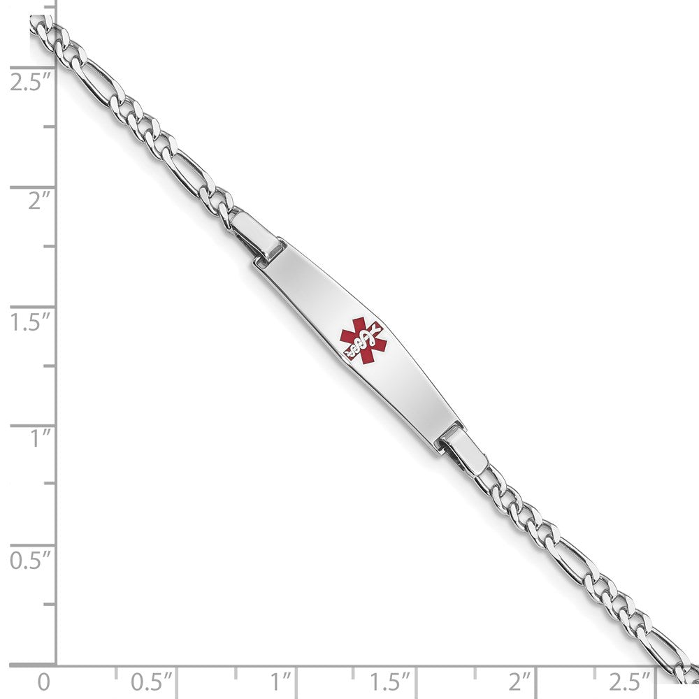Sterlingsilber Rhodiniert Medizinisch Id Figaro Glieder Armband