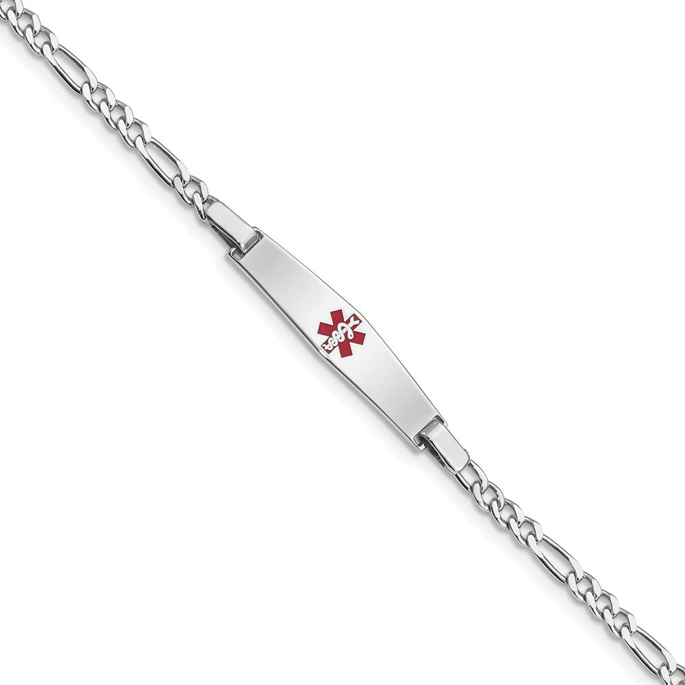 Sterlingsilber Rhodiniert Medizinisch Id Figaro Glieder Armband
