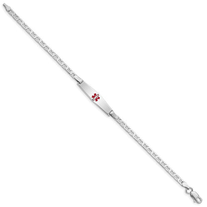 Sterlingsilber Rhodiniert Medizinisch Id Anker Glieder Armband