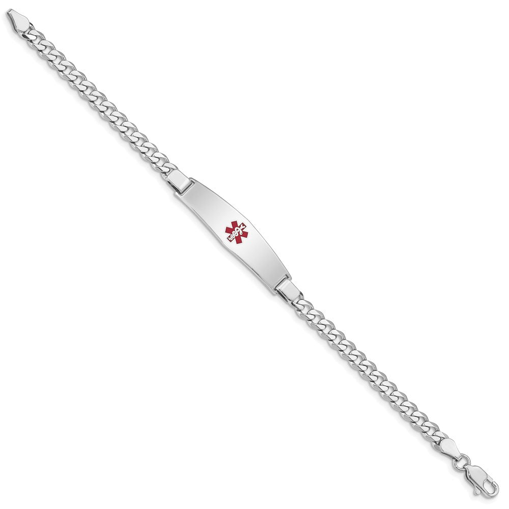 Sterlingsilber Rhodiniert Medizinisch Id Panzer Glieder Armband