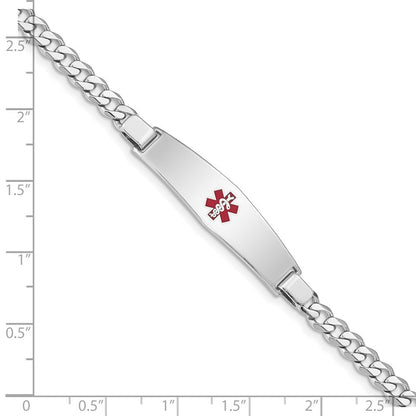 Sterlingsilber Rhodiniert Medizinisch Id Panzer Glieder Armband