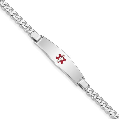 Sterlingsilber Rhodiniert Medizinisch Id Panzer Glieder Armband