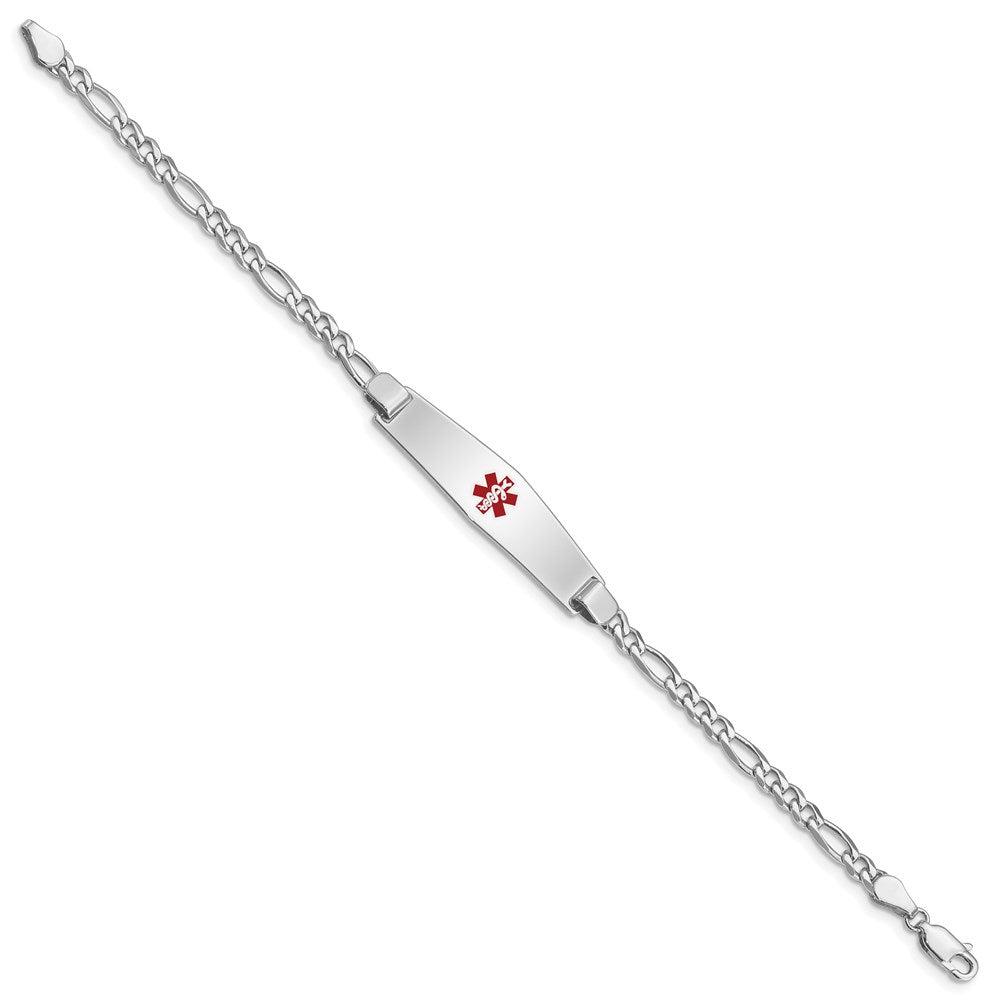 Sterlingsilber Rhodiniert Medizinisch Id Figaro Glieder Armband