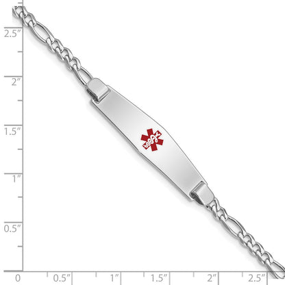 Sterlingsilber Rhodiniert Medizinisch Id Figaro Glieder Armband