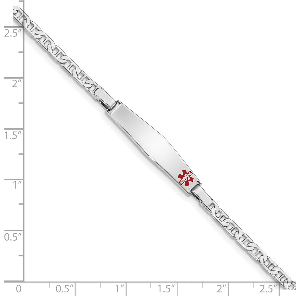 Sterlingsilber Rhodiniert Kinder Medizinisch Id Armband Anker