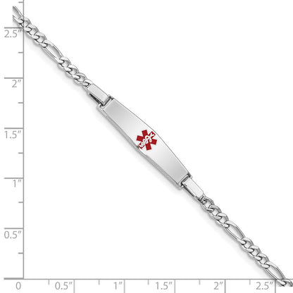 Sterlingsilber Rhodiniert Kinder Medizinisch Id Armband Figaro