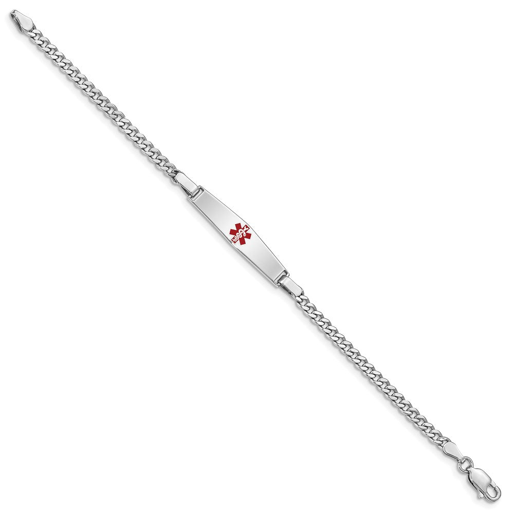 Sterlingsilber Rhodiniert Kinder Medizinisch Id Panzer Glieder Armband