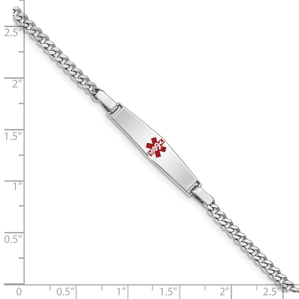 Sterlingsilber Rhodiniert Kinder Medizinisch Id Panzer Glieder Armband