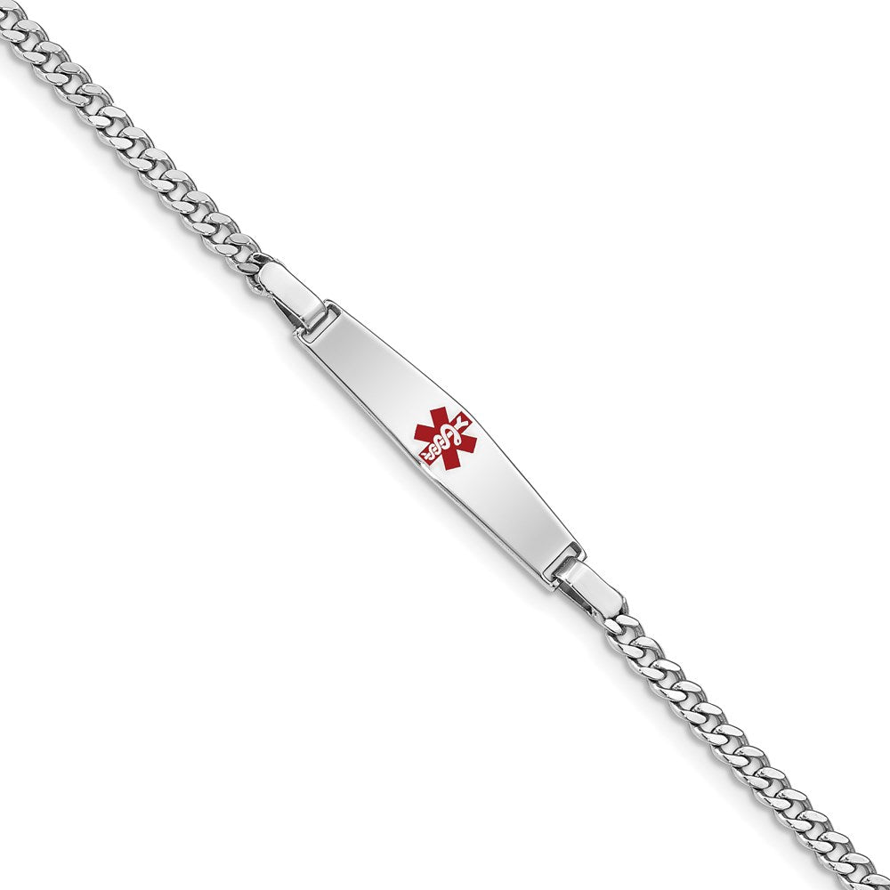 Sterlingsilber Rhodiniert Kinder Medizinisch Id Panzer Glieder Armband