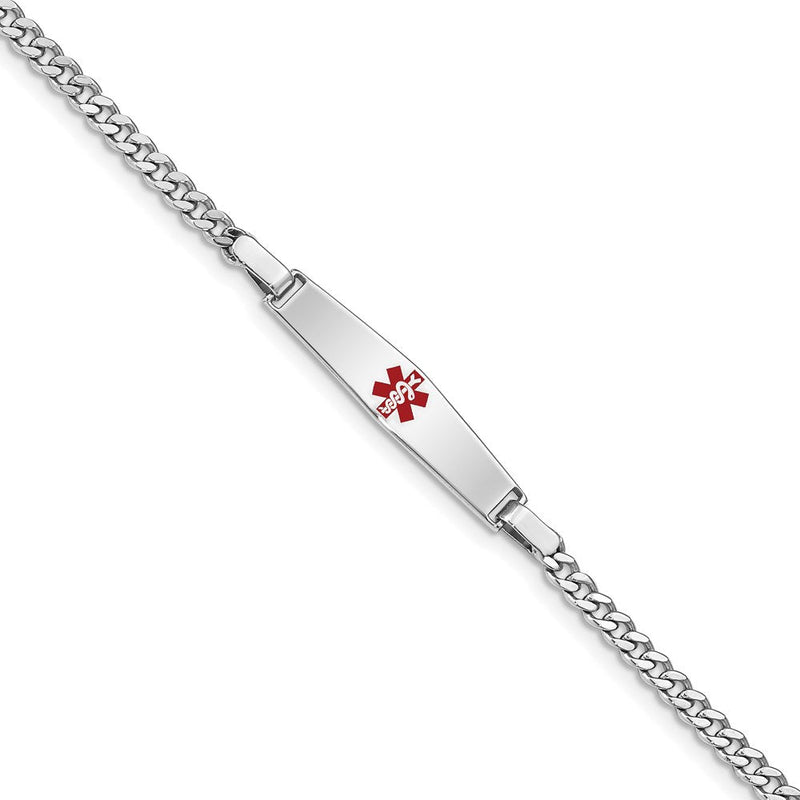Sterlingsilber Rhodiniert Kinder Medizinisch Id Panzer Glieder Armband
