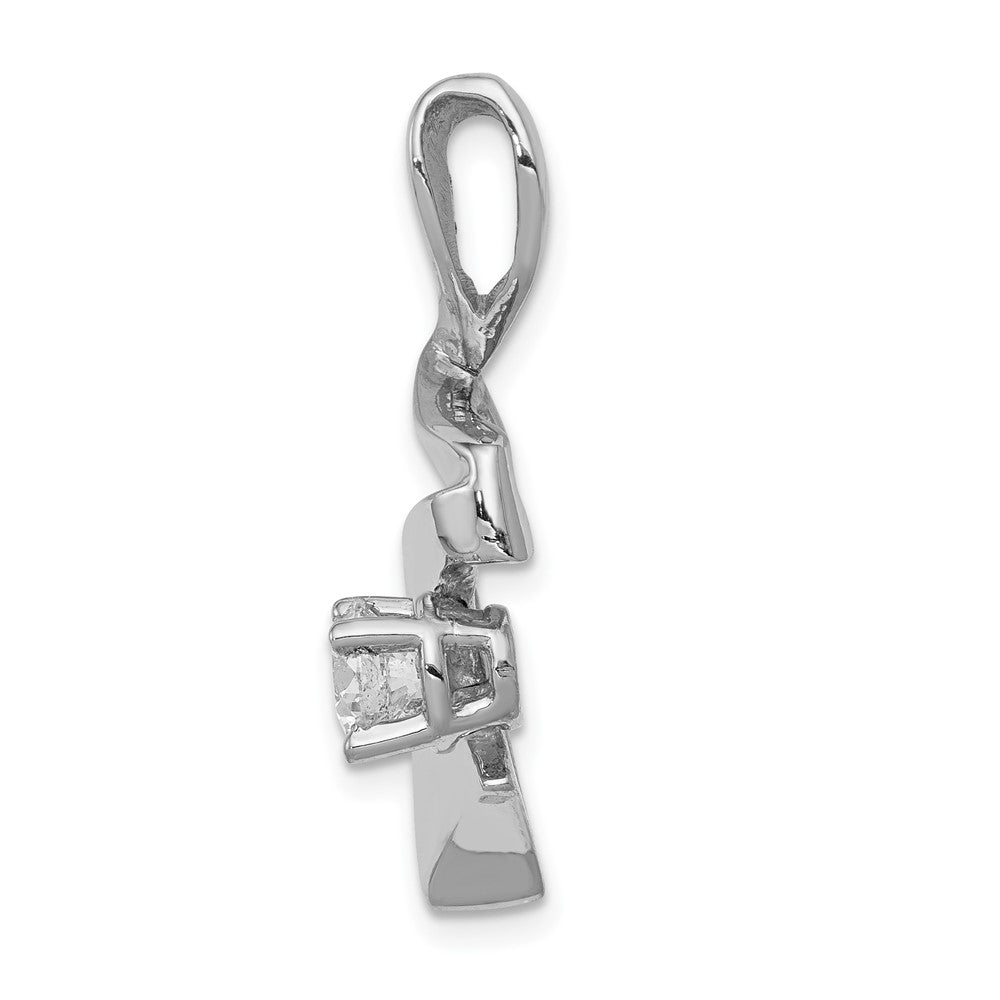 14K Weißgold Anhänger für 1 Diamant, 5 mm, AA