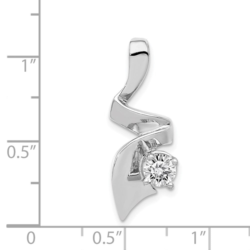14K Weißgold Anhänger für 1 Diamant, 5 mm, AA