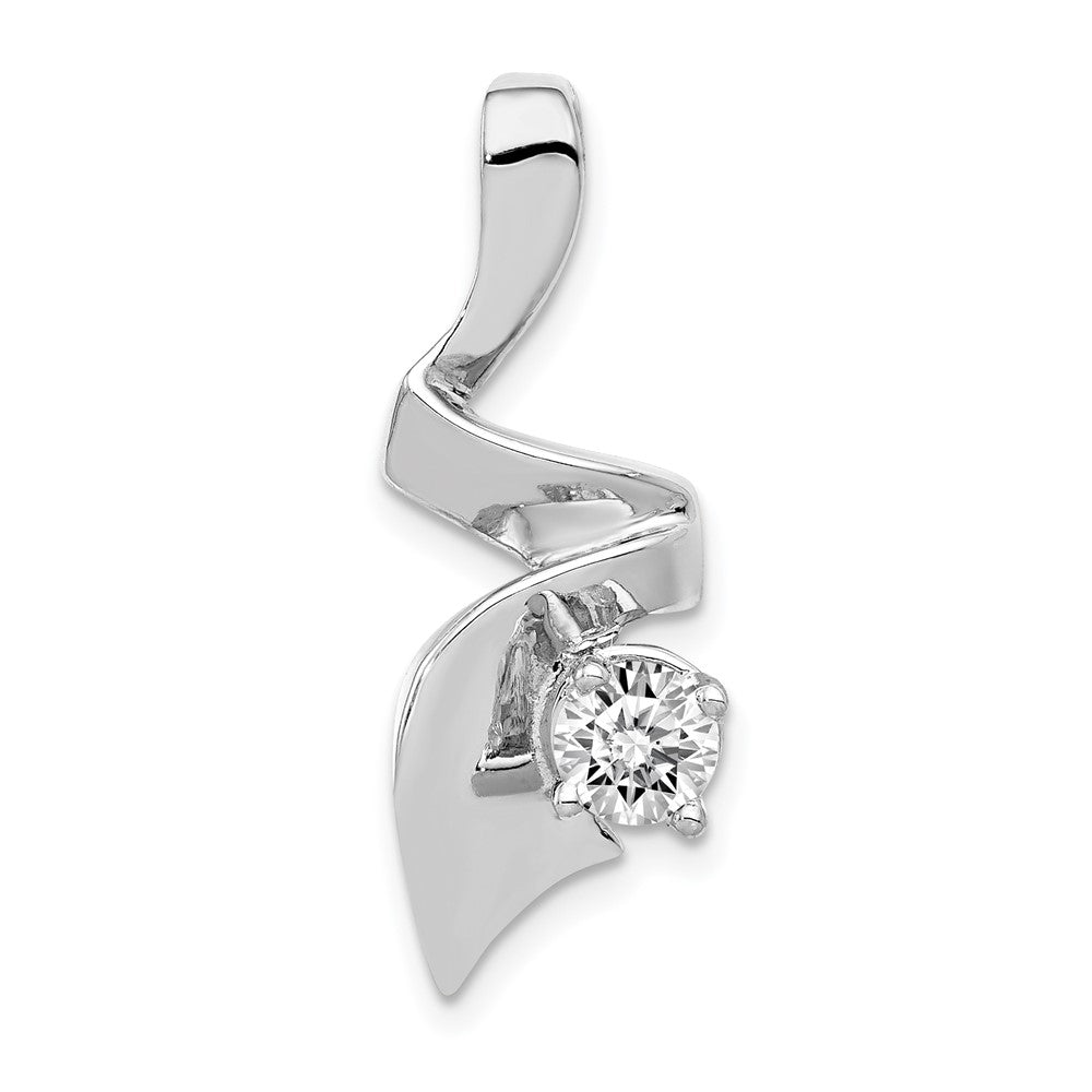 14K Weißgold Anhänger für 1 Diamant, 5 mm, AA