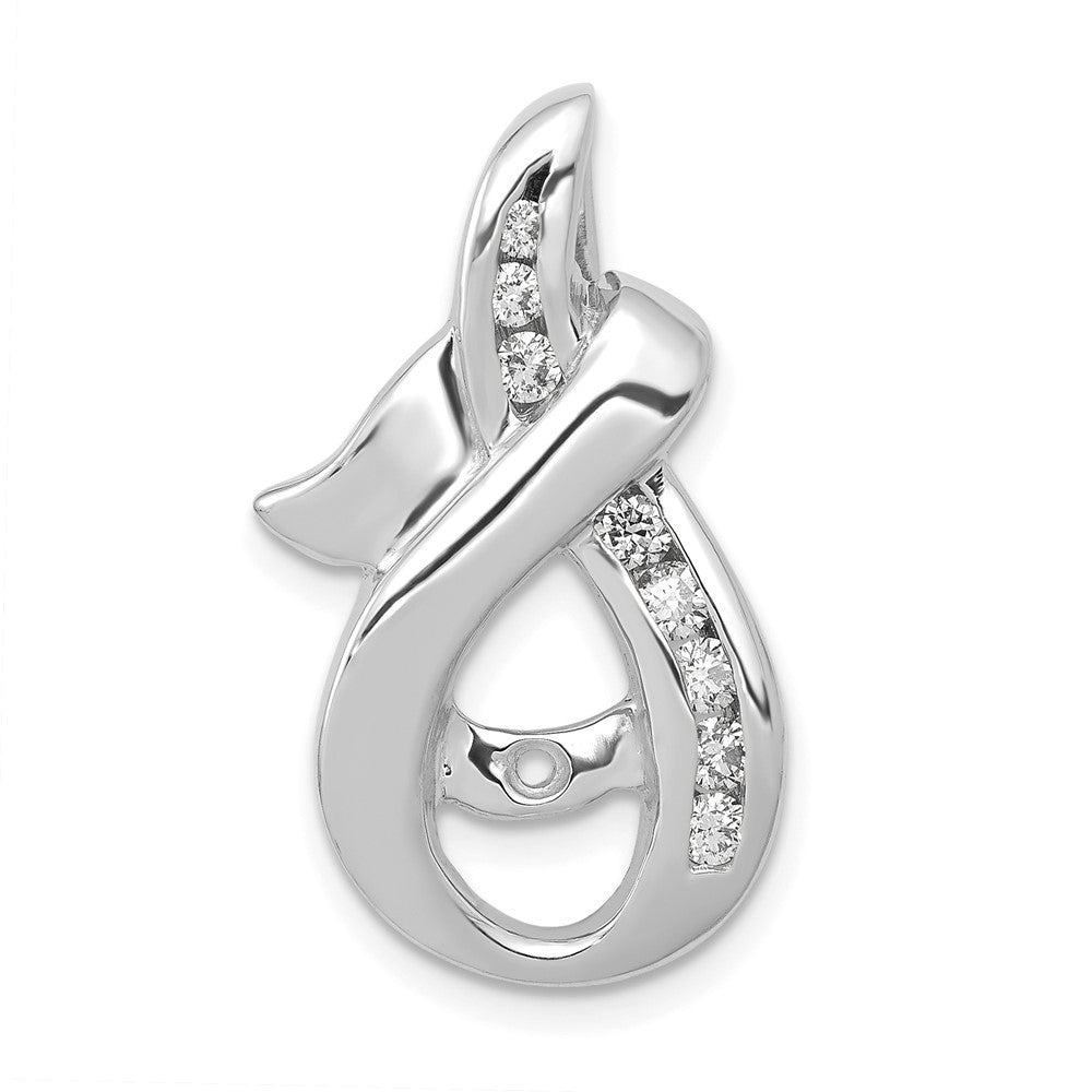 14K Weißgold Steckverschluss mit VS Diamant