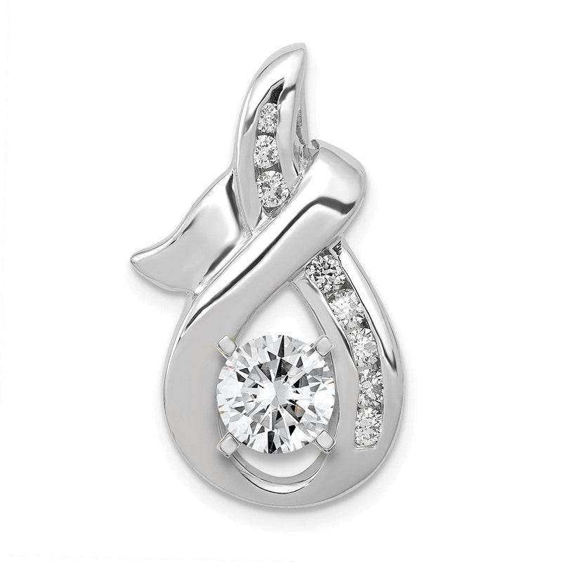 14K Weißgold Steckverschluss mit VS Diamant