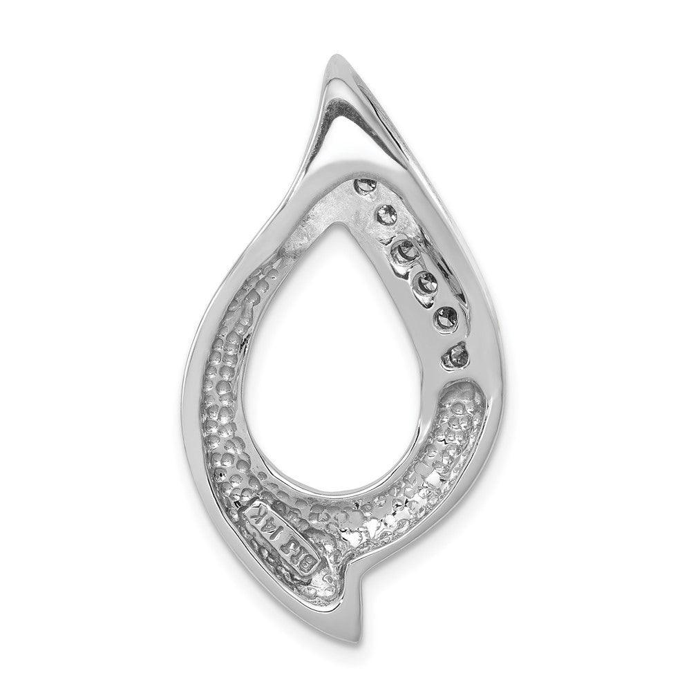 14K Weißgold Fasst 7-1.9mm Steine Aaa Diamant Anhänger