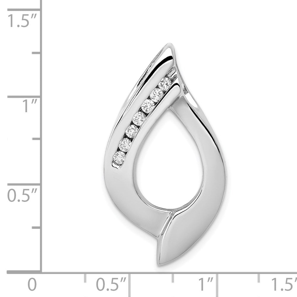 14K Weißgold Fasst 7-1.9mm Steine Aaa Diamant Anhänger