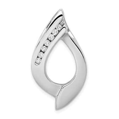 14K Weißgold Fasst 7-1.9mm Steine Aaa Diamant Anhänger