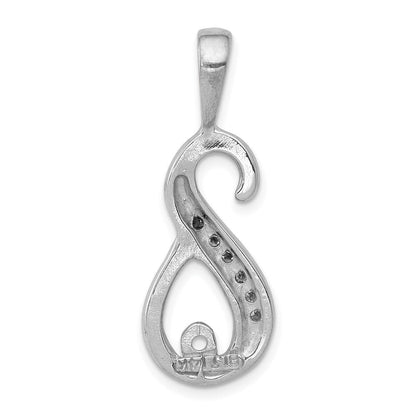 14K Weißgold Steckfassung mit 6 Diamanten AAA, 1,9 mm