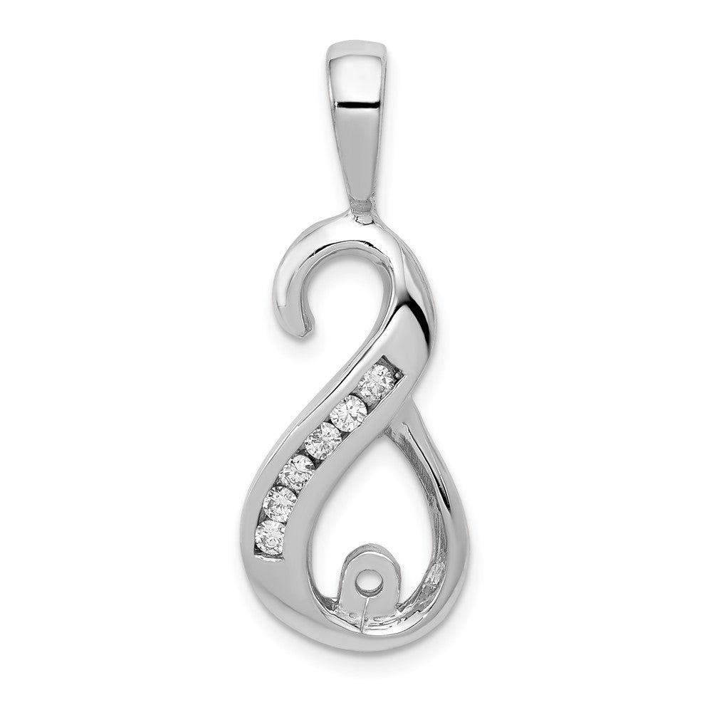 14K Weißgold Steckfassung mit 6 Diamanten AAA, 1,9 mm