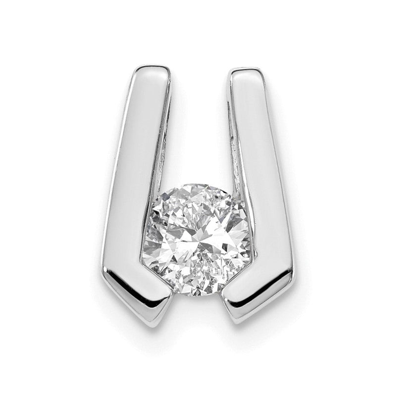14K Weißgold AAA 4,5 mm Diamant-Slider