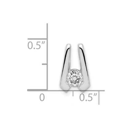 14K Weißgold AA 4 mm Diamant-Ohrstecker