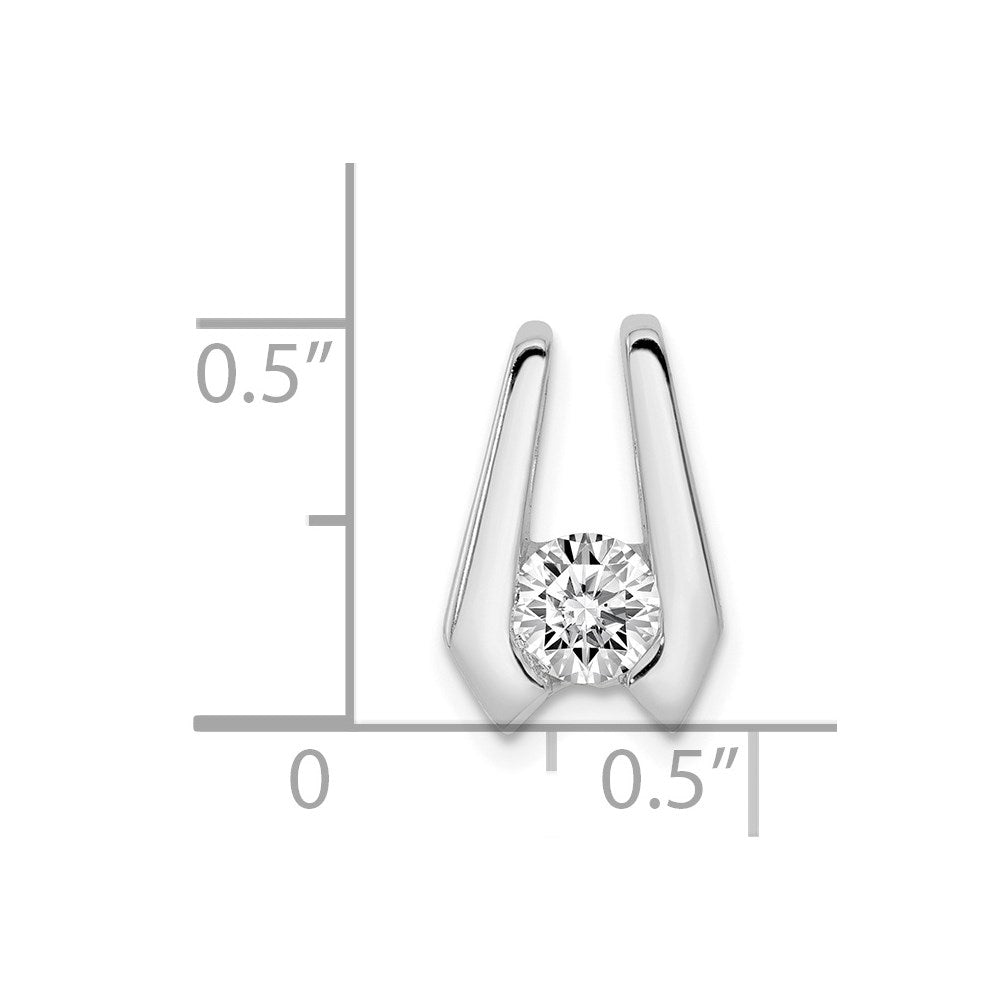 14K Weißgold Diamant-Slide-Anhänger, 4,5 mm