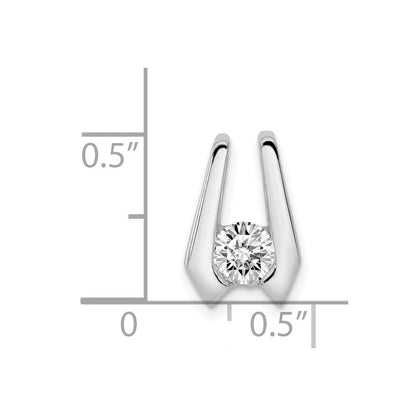 14K Weißgold Diamant-Slide-Anhänger, 4,5 mm