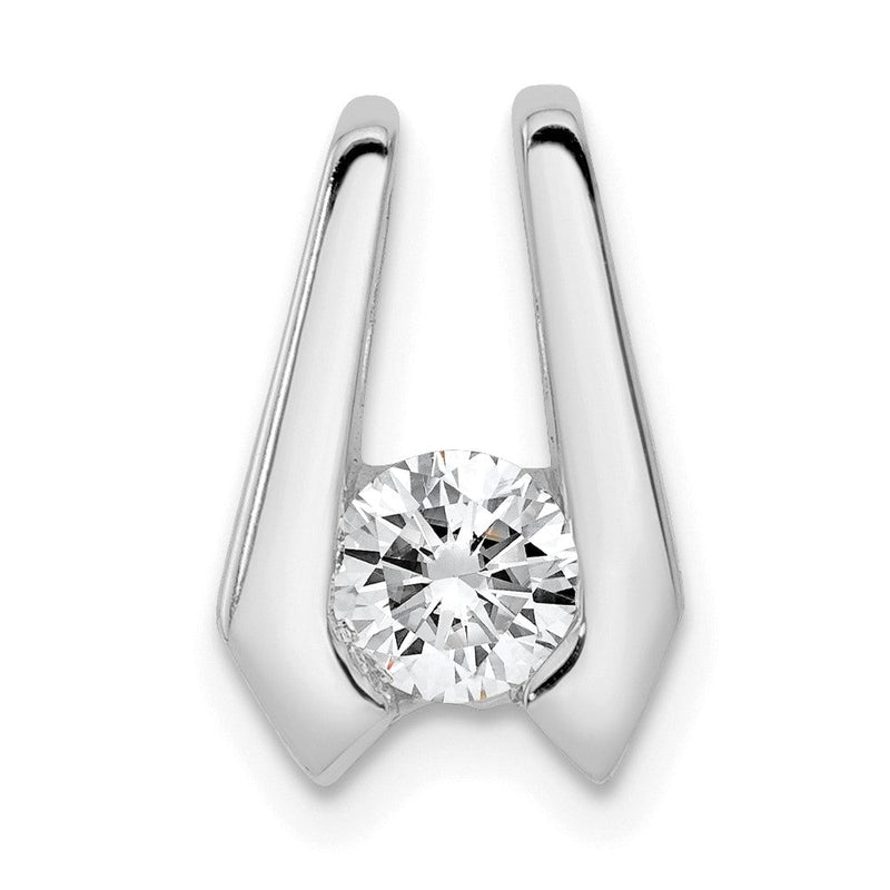 14K Weißgold AAA 4,5 mm Diamant-Schieber