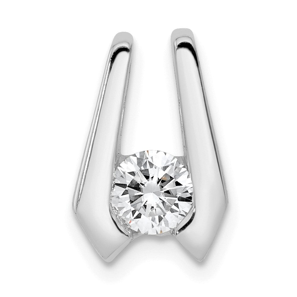 14K Weißgold Diamant-Slide-Anhänger, 4,5 mm