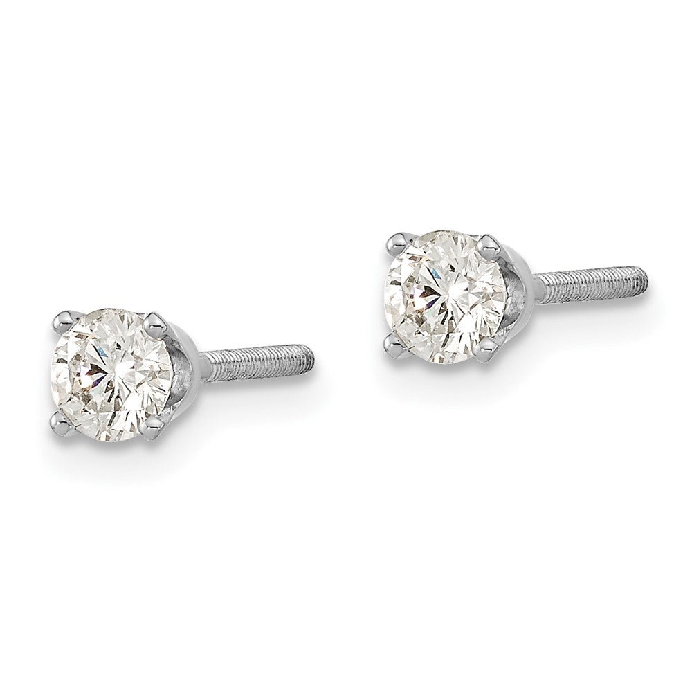 14K Weißgold Diamant-Ohrstecker, AA Qualität, komplett