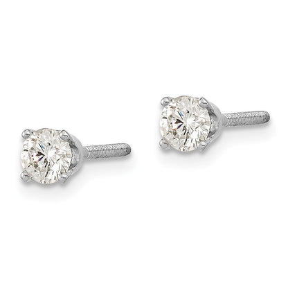 14K Weißgold Diamant-Ohrstecker in AAA-Qualität, vollständig besetzt