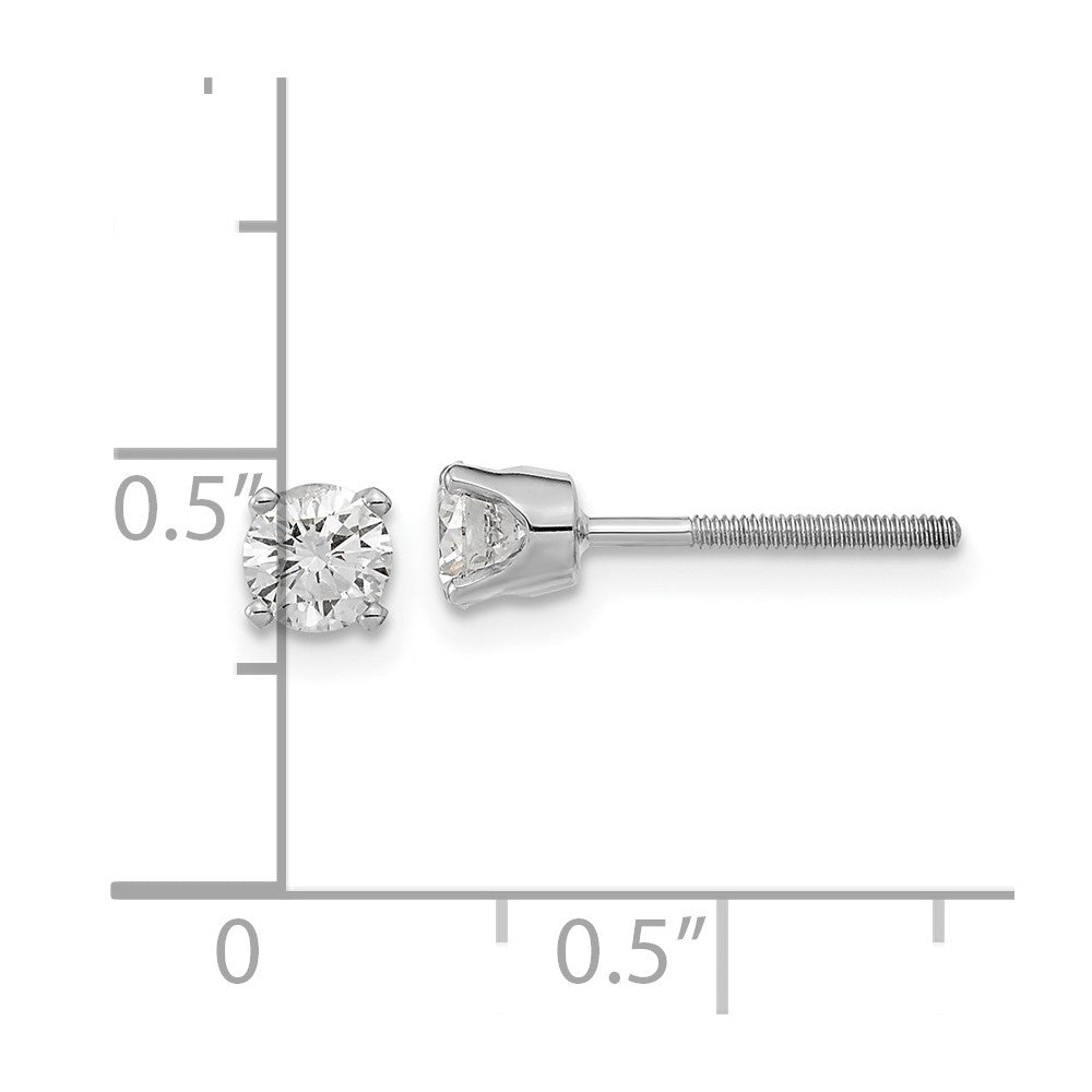 14K Weißgold Diamant-Ohrstecker, AA Qualität, komplett