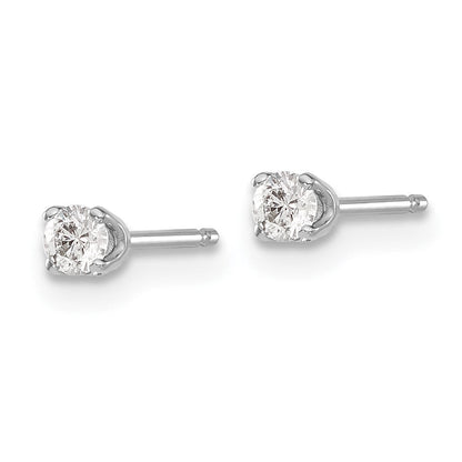 14K Weißgold Diamant-Ohrstecker in AAA-Qualität, komplett besetzt
