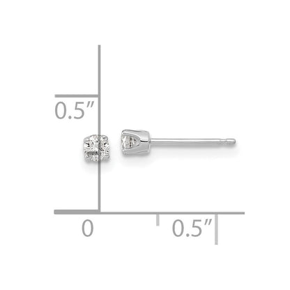 14K Weißgold Diamant-Ohrstecker in AAA-Qualität, komplett besetzt