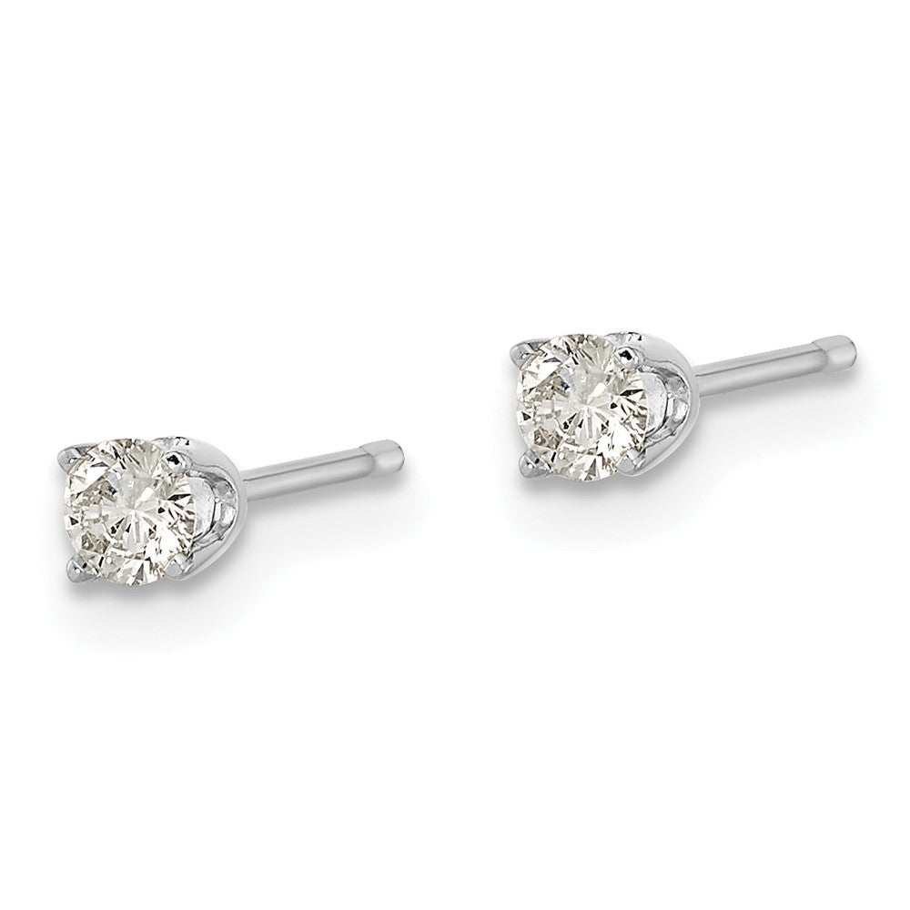 14K Weißgold Diamant-Ohrstecker in AA-Qualität, komplett