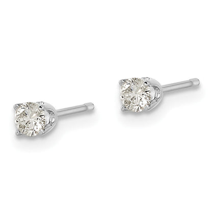14K Weißgold Diamant-Ohrstecker, komplett, AAA-Qualität