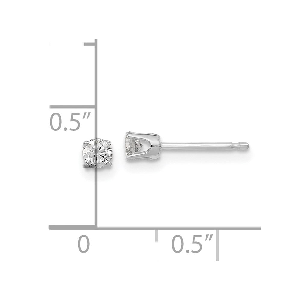 14K Weißgold Diamant-Ohrstecker in AA-Qualität, komplett