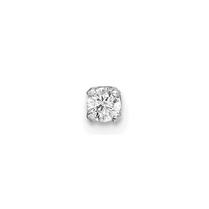 14K Weißgold Diamant-Ohrstecker, komplett, AAA-Qualität