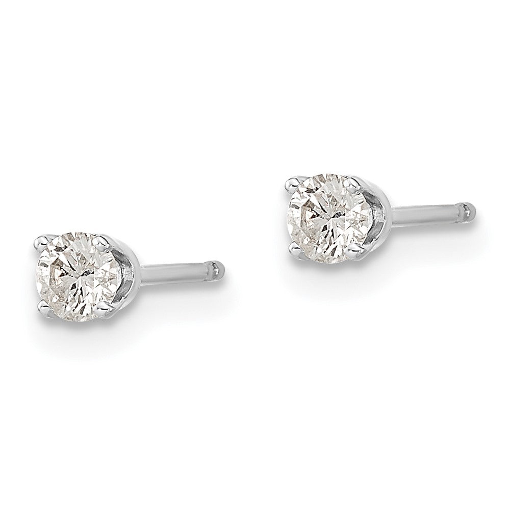 14K Weißgold Diamant-Ohrstecker in AAA-Qualität, komplett