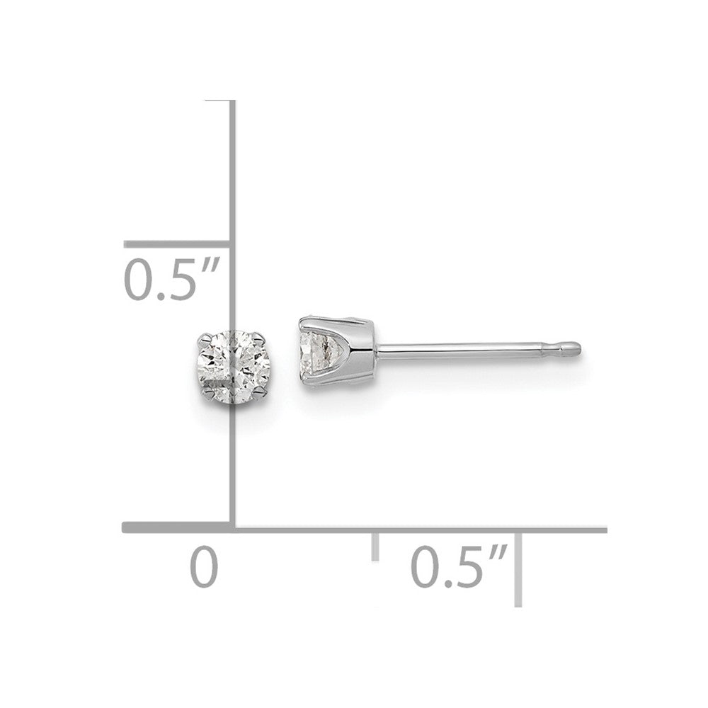 14K Weißgold Diamant-Ohrstecker in AAA-Qualität, komplett