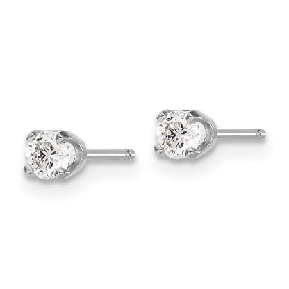 14K Weißgold Diamant-Ohrstecker in AA-Qualität